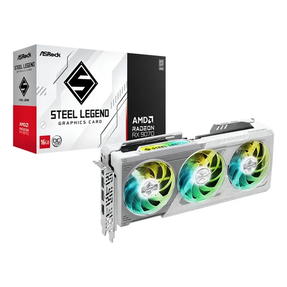 Placa De Video Asrock Radeon Rx 9070 Steel Legend Oc, 16gb