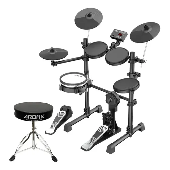 Bateria Eletrônica Aroma TDX-15S com Caixa Mesh e Banco
