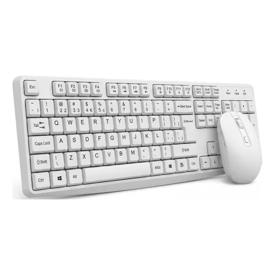 Kit Teclado E Mouse Sem Fio Branco - Sem Fio Abnt2