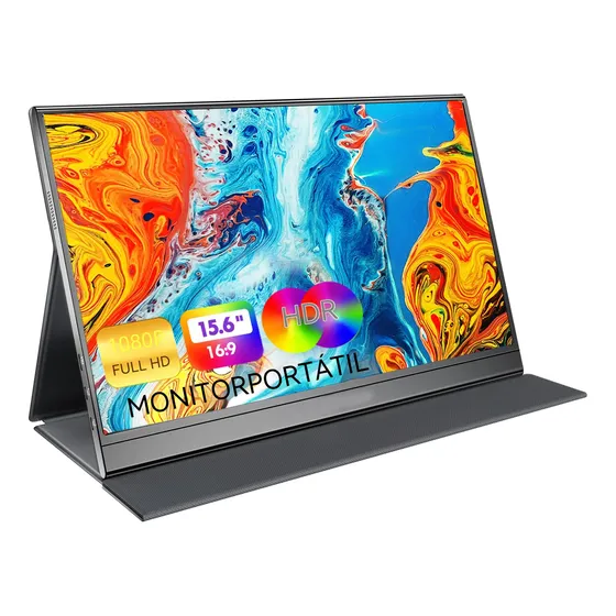 Monitor 15.6 Portátil Suporte Fhd Gamer Ips 60 Hz 1080p