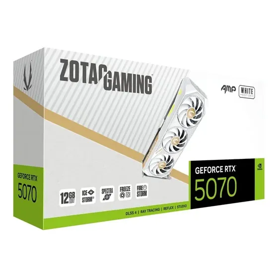 Placa De Vídeo Zotac Geforce Rtx 5070 Amp 12gb Gddr7 Branco