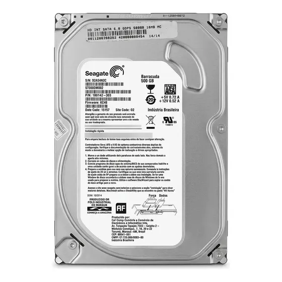 Hd Interno Seagate Barracuda 500gb 3.5 Sata Iii St500dm002 (Recondicionado)