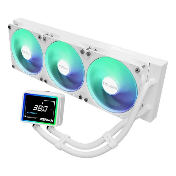 Water Cooler Asrock Challenger White 360 Digital Display Branco