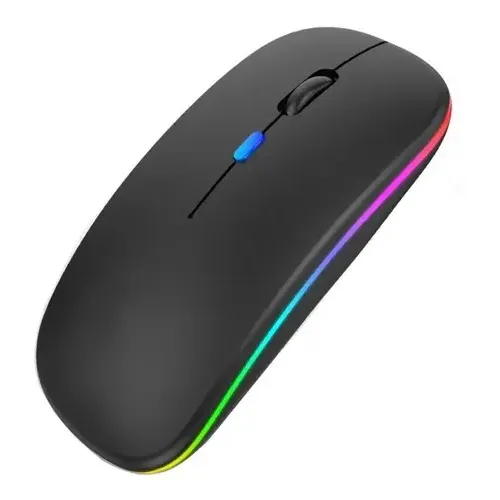 Mouse Gamer Bluetooth Slim Preto Sem Fio 1600dpi Óptico Recarregável