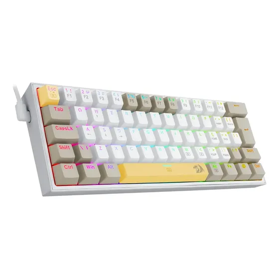 Redragon Fizz Rgb Amarelo Branco E Cinza Switch Marrom