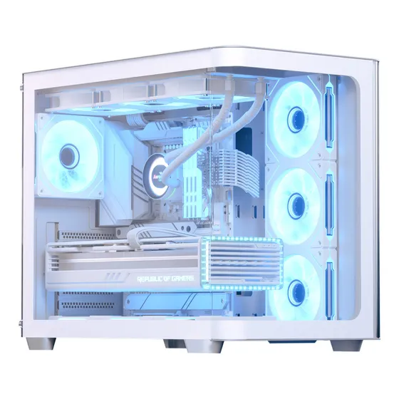 Gabinete Gamer Aerocool Atx P500c Branco Lateral Vidro