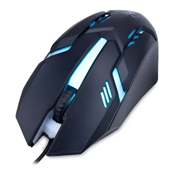 Mouse Gamer Maxprint Geek Max USB Com LED 1000 DPI Óptico Preto
