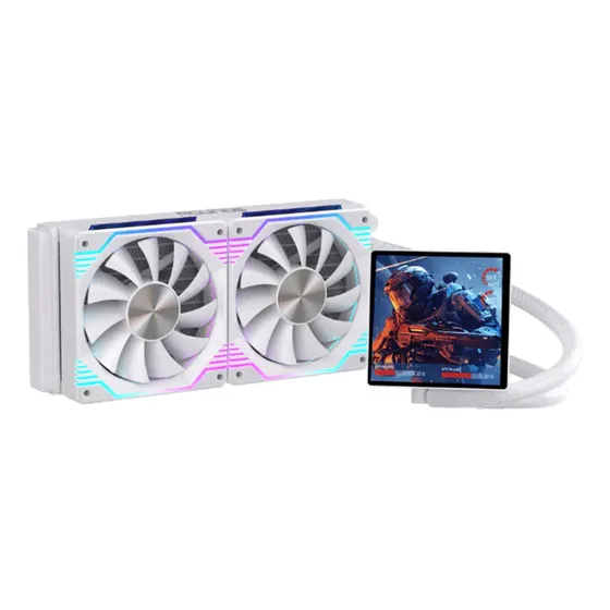 Water Cooler Round5 Zephyro Branco Argb Display Lcd 240mm