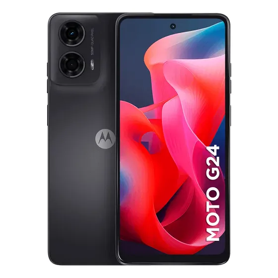 Smartphone Motorola Moto G24 256gb 4GB RAM + 4GB RAM Boost Ai Camera 50mp Night Vision - Grafite