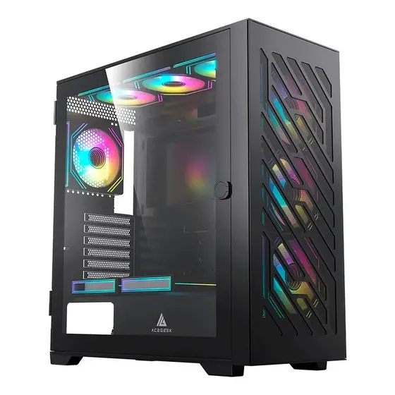Gabinete Gamer Acegeek Puzzle, Mid-tower, Lateral De Vidro