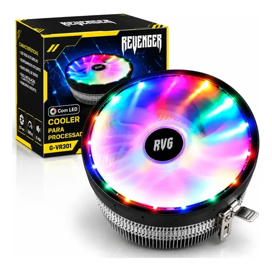 Cooler Processador Cpu Rgb Para Intel Lga 1150/1151/1155 Amd