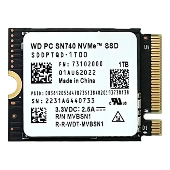 Ssd Wd Sn740 1tb M.2 2230 Pci Nvme Steam Deck Cor Preto Ssd Wd Sn740 1tb M.2 2230 Pci Nvme Steam Deck Cor Preto