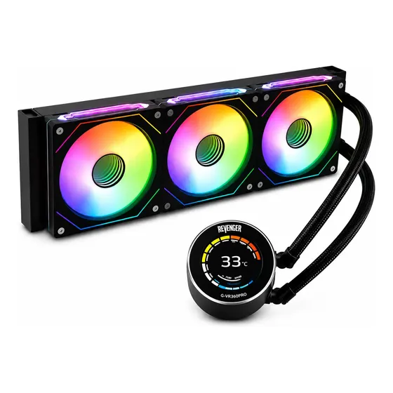 Water Cooler 360mm Argb Silencioso Intel Amd C/ Tela Display