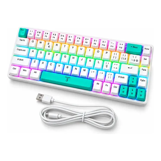 Teclado Mecânico Gamer C/ Fio Aitek Rgb 60% Switch Tátil