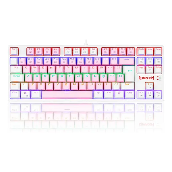 Redragon Daksa Rainbow Rosa E Branco Switch Azul