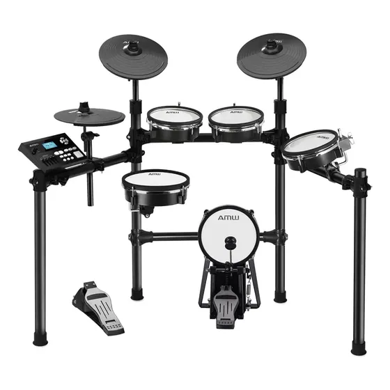 Amw ED6X bateria eletrônica com pads mesh premium dual zone pratos dual zone + choke modulo de alto nível e entradas para expansão