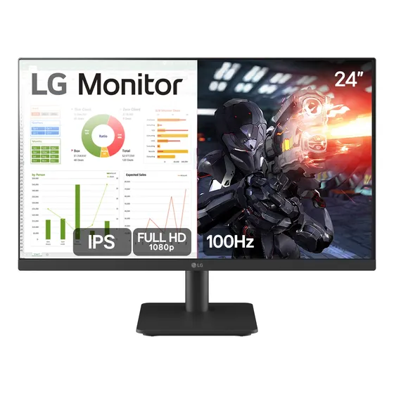 Monitor Gamer LG 24ms500 24 Ips Full Hd 100hz Hdmi Preto