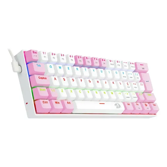 Redragon Lakshmi Rainbow Branco E Rosa Com Switch Azul