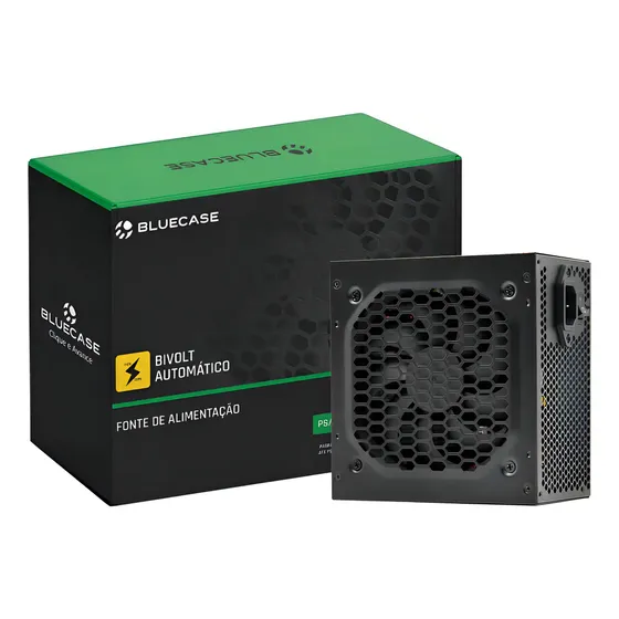Fonte Atx 600w Bluecase Bivolt Auto Ps/2 Preto