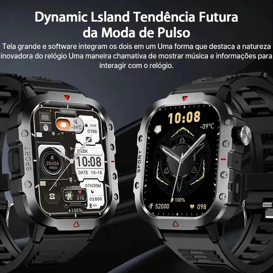 Smartwatch Hancdon H11 Tela 2.01 Ips Masculino Feminino 3 Pulseiras Para Chamadas Bluetooth E Compatível Android Ios Preto Silicone