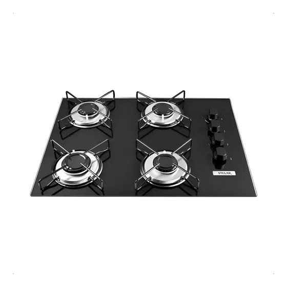 Cooktop A Gás Stelar 4 Bocas Vidro Temperado Nivus