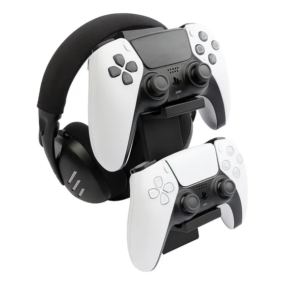 Suporte de Mesa Porta Controle e Headset Videogame Gamer Ps4 Xbox Ps5 Ps3 Pc cor Preto Roncato Store Suporte de Mesa Porta Controle e Headset Videogame Gamer Ps4 Xbox Ps5 Ps3 Pc cor Preto Roncato Store