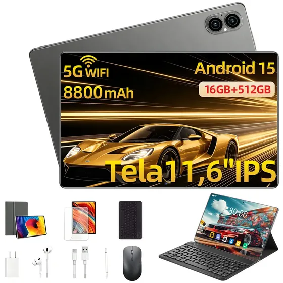 Tablet ZEENO Xpad 20-HP 512 GB com 16 GB RAM e Tela de 11.6" Para Estudo e Jogos