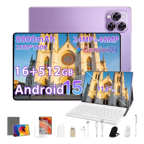 Tablet Belteenk PRO12 Ultra 11.6" Android 15, com Kit Completo e 16GB RAM