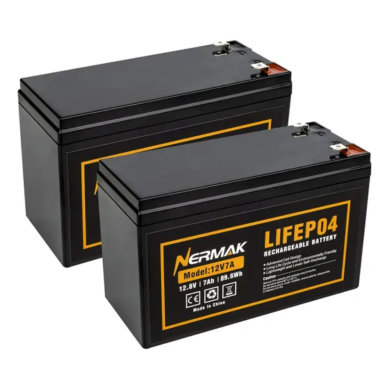 Bateria Nermak 12v 7.2ah (7ah) De Lítio Lifepo4, Pacote Com