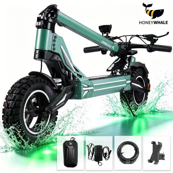 Patinete Elétrico HONEYWHALE G3 PRO para Adultos com Motor de 1640W e Autonomia de 56 km