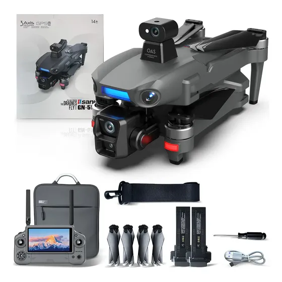 Drone S880 Gps Com Tela 4k Gimbal 3 Eixos Evasão Obstáculos Preto
