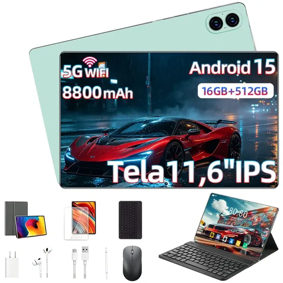 Tablet ZEENO Xpad 20-HP de 11.6" com Android 15, 512 GB e 16 GB RAM