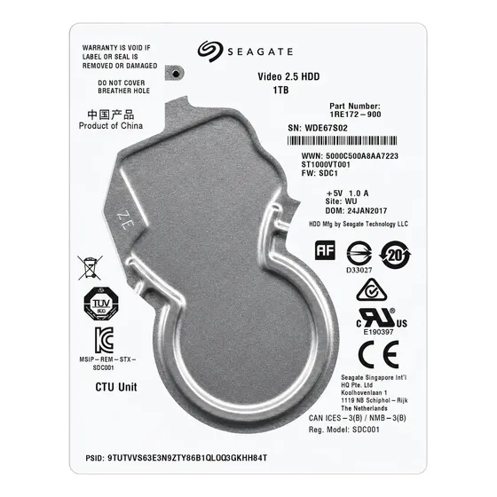 Hd 1tb Seagate Video 2.5 St1000vt001 Sata Iii 5400rpm