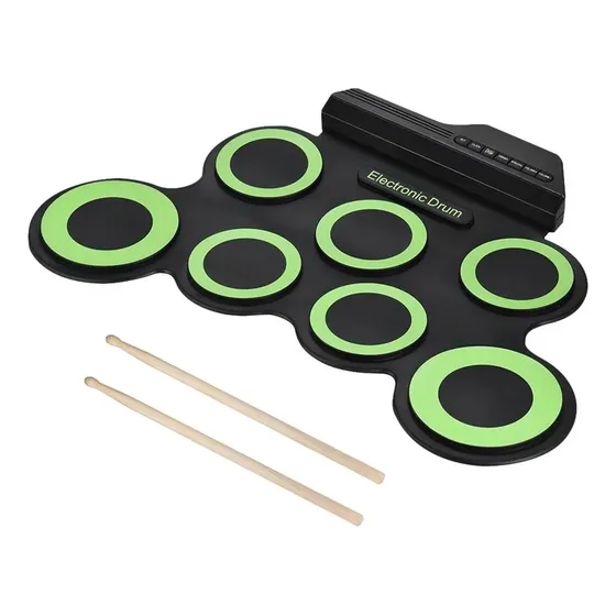 Conjunto De Bateria Eletrônica Portátil Com Almofada .`