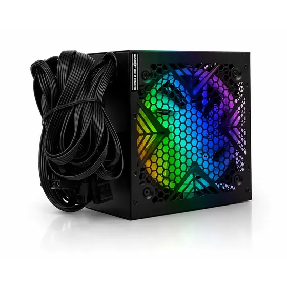 Fonte de Alimentação Aitek 550W ATX RGB 80 Plus Bronze PFC Ativo Gamer