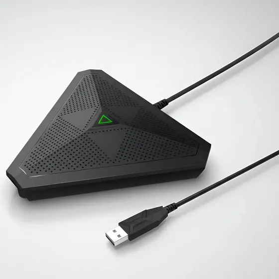Microfone De Mesa Para Conferência Condensador Omnidirecional Usb Com Botão Led Mudo Ideal Para Home Office, Reunião Online, Zoom, Teams, Google Meet, Skype, Streaming, Áudio Claro