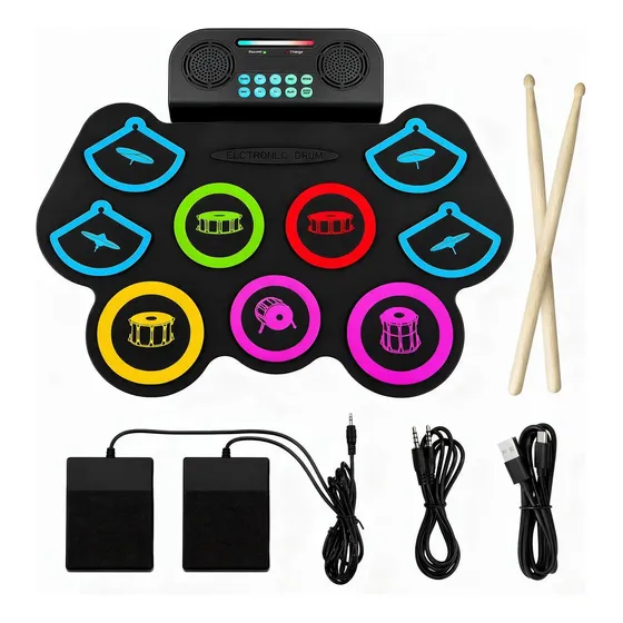 Bateria Eletrônica Musical Iniciante Portátil Bluetooth Midi