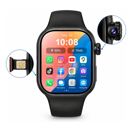 Smartwatch Hancdon M16 Sport com Chip, GPS e NFC para Android e iOS