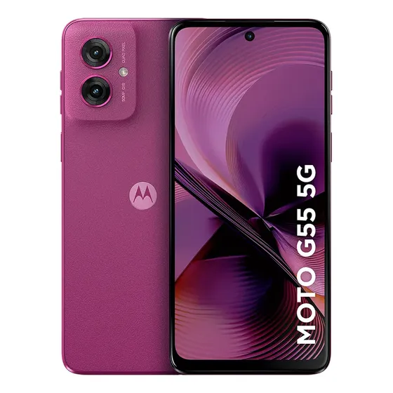 Smartphone Motorola Moto g55 5G - 256GB 8GB RAM + 8GB RAM Boost e Camera 50MP com AI NFC Tela 6.5" com Superbrilho - Rosa