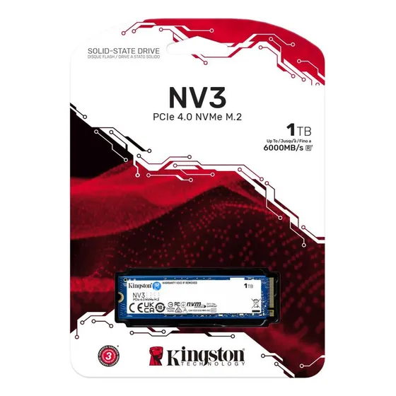 Ssd Kingston Nv3 1tb M.2 2280 Pcie 4.0 Nvme 6000 Mb/s