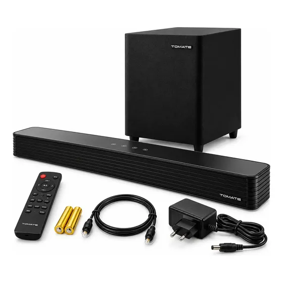 Soundbar Bluetooth Tomate 130w Surround + Subwoofer Usb Aux