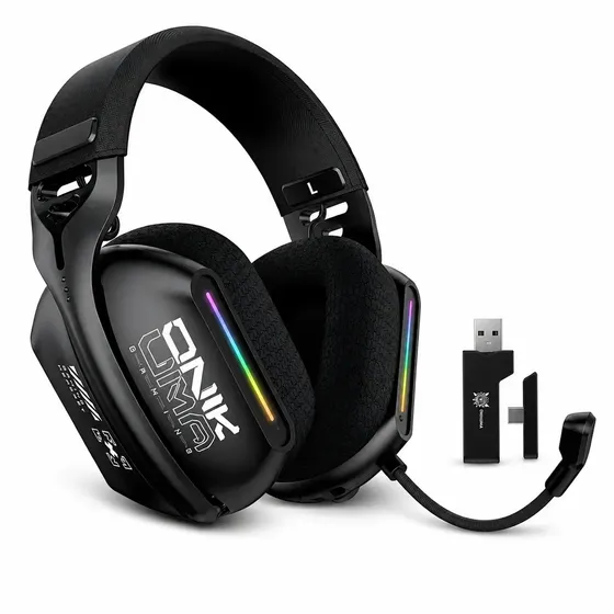Headset Onikuma GT808 Gamer Sem Fio, Bluetooth 5.3 com Microfone e RGB para PS5, Xbox, PC e Celular
