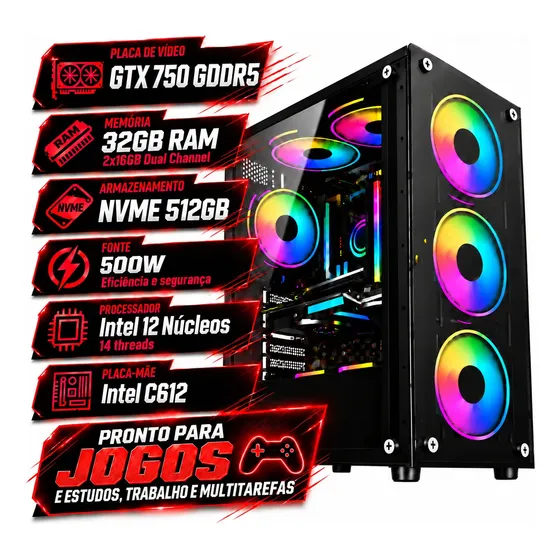 Pc Gamer Cpu Intel 32gb De Ram Nvme 512gb Nvidia Gtx Ddr5