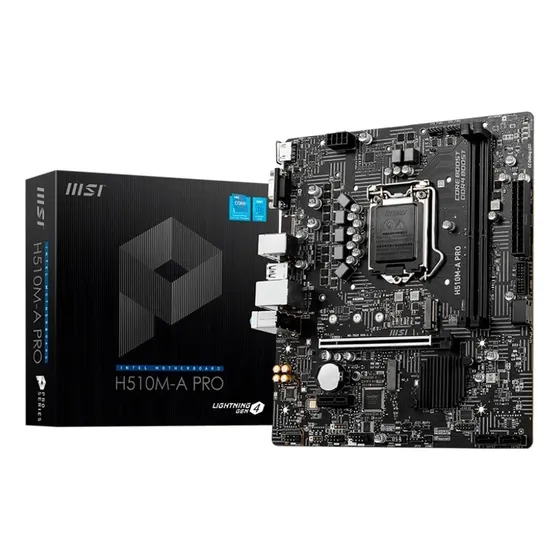 Placa-mãe Msi H510m-a Pro, Intel Lga1200, Matx, Ddr4, Preto