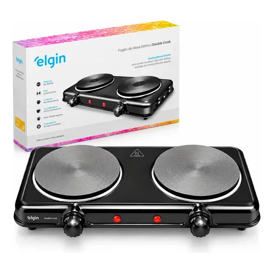 Fogão Elétrico Portátil 2 Bocas 2000w 220v Elgin Fogão Elétrico Portátil 2 Bocas 2000w 220v Elgin