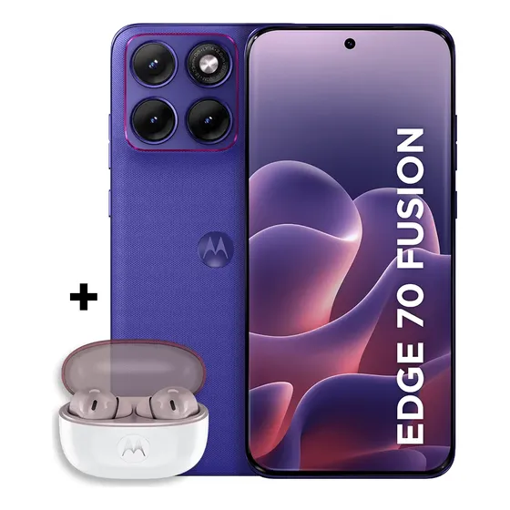 Kit Smartphone Motorola Edge 70 Fusion 5g 12 Gb Ram Roxo + Moto Buds 2 Rose