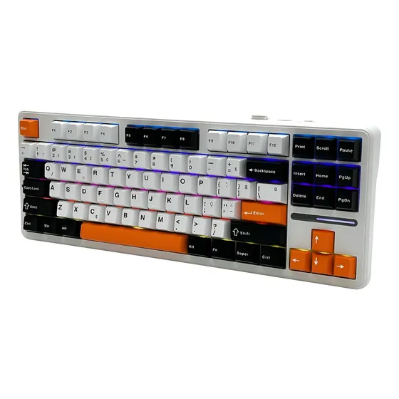 Teclado Aula F87 Mecânico Rgb 75% Sem Fio Bluetooth Hot-swap