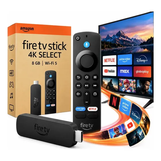 Fire Tv Stick 4k Select Amazon 8gb Wi-fi 5 Alexa Voz