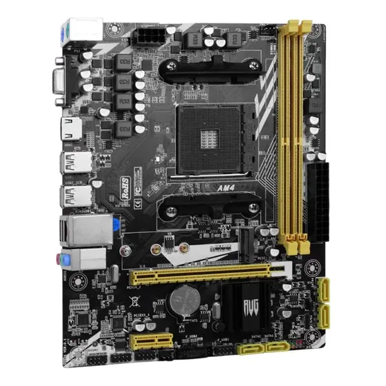 Placa Mãe Ryzen Lan 10/100 A320 Am4 Amd 32gb 6 Gb/s Usb 3.0