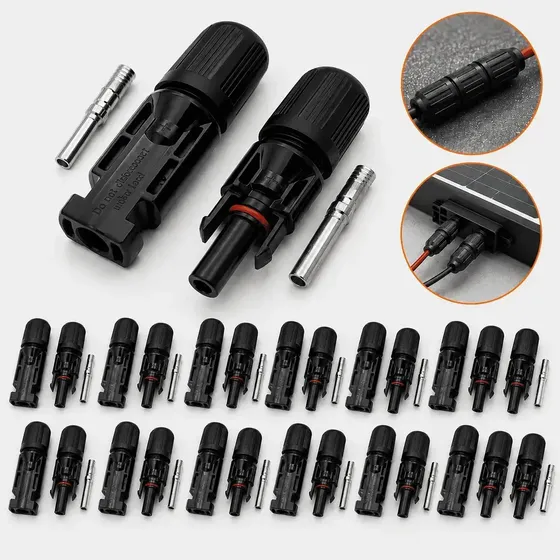 Kit 10 Conector Mc4 Macho E Fêmea Painel Solar Fotovoltaico Preto Kit 10 Conector Mc4 Macho E Fêmea Painel Solar Fotovoltaico Preto